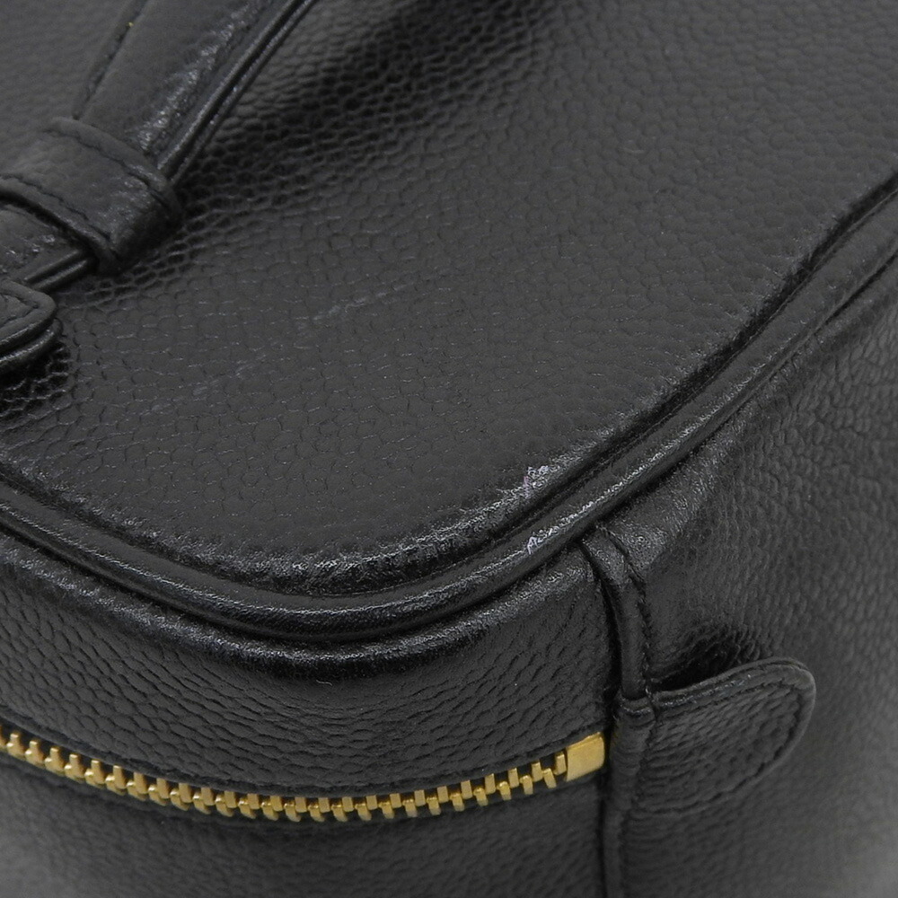 CHANEL Black Caviar Leather Logo Vanity Bag - Picture 5 of 9